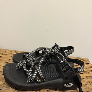 Chaco Black and White Patterned Strappy Sandals